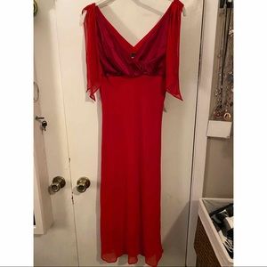 Never Worn Red Chiffon Cocktail Dress